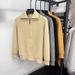 Men's Clothing Autumn And Winter Knitted Cardigan Coat With Foldable High Collar Sweater Jacket Solid Color Thickened Trendy Casual Tops_viptrois.com