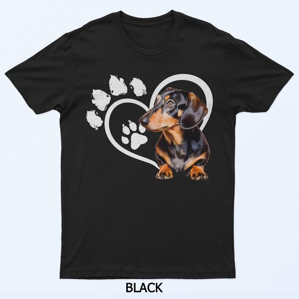 Heart Cute Dachshund T-Shirt Mens Womens Tees Top_viptrois.com