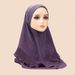 Women's Hijab solid color women's headscarf crystal linen chiffon double layer ruffled pullover headscarf comfortable and breathable_viptrois.com