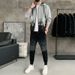 Men's Clothing men's spring and autumn fashion hooded cardigan sweatshirt large size loose sweatpants a complete set of casual sports suits_viptrois.com