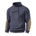 Nordmann European And American Cross-Border Men's Fleece Stand Collar Half-Zip Long Sleeve Tactical Pocket Embroidered Pullover_viptrois.com