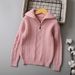 Half Zipper Twisted Knitted Girls Sweater For Middle And Large Children Autumn And Winter Children's Sweater New Children's Clothing_viptrois.com