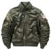Men's Flight Jacket - Oversized Tactical Bomber Jacket With Stand Collar Embroidered Baseball Style Waterproof & Windproof (Khaki, Black, Army Green)_viptrois.com