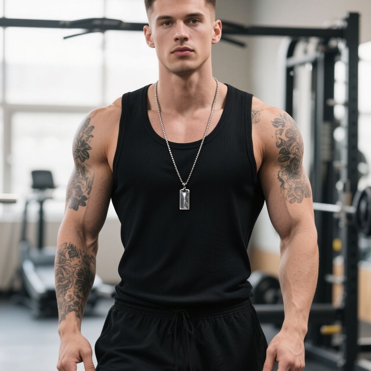 Men's Clothing Retro White Heavyweight Ribbed Shoulder Fitness Vest 100% Cotton Sports T-Shirt For Men For Formal & Casual_viptrois.com