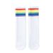 Fashion Socks For Children White Colorful Rainbow Striped Mid Tube Cotton Socks Hip Hop Style Matching Socks Student Performance Socks_viptrois.com
