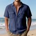 Men's Summer Casual Shirt European Size Breathable Linen Multi Pocket Buttoned Loose Fit Workwear Short Sleeved Beachwear_viptrois.com