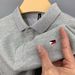 Men's Clothing Pique Cotton New Summer Men's Short Sleeved T Shirt Lapel Polo Shirt Embroidery Solid Color Men's Half Sleeved Top_viptrois.com