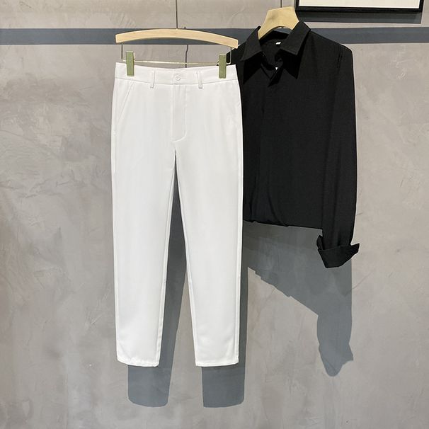 Men's Clothing Autumn Suit Pants Nine Point Pants Drape Slim Fit Casual Pants Business All Match Suit Pants_viptrois.com