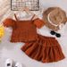Mother Kids Suspender Top Shorts 2 Piece Suit Casual Girl Suit_viptrois.com
