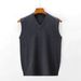 Wool Blend Vest Autumn New Casual V-Neck Solid Color Base Shirt Sweater Men's Clothing_viptrois.com