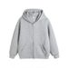 Japanese Double Zipper Cardigan Gray Sweater Men's Trendy Brand Loose Versatile Casual Sports Couple Hooded Jacket_viptrois.com