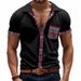 Men's Clothing TK New Summer Men's Loose Casual Light Luxury Bohemian Style Contrast Color Shirt Short Sleeved Cardigan_viptrois.com
