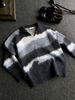 Men's V-Neck Stripe Knit Sweater - Relaxed Fit Casual Pullover With Contrast Color Design For Autumn & Winter_viptrois.com