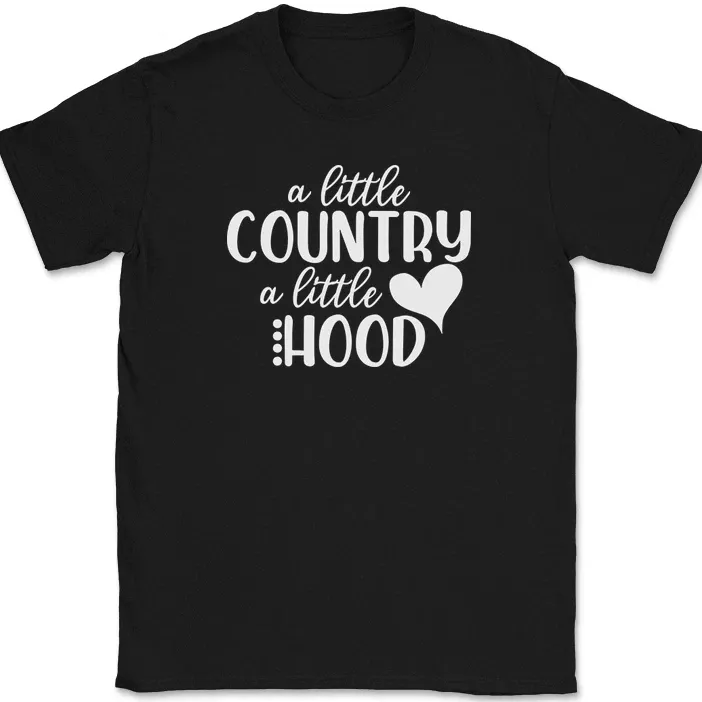 A Little Country A Little Hood T-Shirt Mens Womens Tees Top Funny Cowboy Cowgirl Music Tee_viptrois.com
