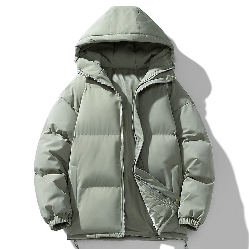 Men's Oversized Hooded Puffer Jacket - Winter Warm Polyester-Filled Coat With Stand Collar, Thickened Loose Fit Casual Outerwear_viptrois.com