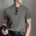 Men's Clothing Summer Trend Thin Short Sleeved Casual Knitted Sweater Elastic Loose Round Neck T Shirt_viptrois.com