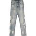 Men's Clothing Retro Washed Distressed Ink Splashed Ripped Jeans Trendy Street Hip Hop Loose Straight Casual Trousers_viptrois.com