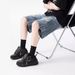 Men's Clothing Ripped Denim Shorts Washed High Street Vibe Loose Casual Shorts_viptrois.com