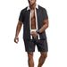 Men's Clothing Men's Summer Suits Men's Casual Beach Suits Men's Fashionable Short Sleeved Shorts Two Piece Suits_viptrois.com