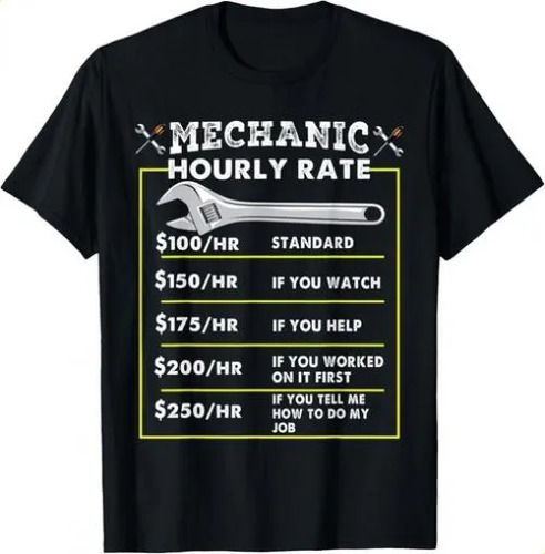 T-shirtfunny Mechanic Hourly Rate Tee 2026 Shirt Labor Rates Gift_viptrois.com