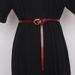 Retro metal buckle cowhide strap thin belt women's decorative dress with skirt soft versatile casual small belt_viptrois.com