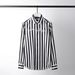 Men's Wide Striped English Embroidered Fashionable Casual Shirt Cotton Blend Long Sleeve Black White Trendy Business Wear_viptrois.com