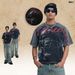 American-syle Washed Disressed Shor T-shir Wih Full Porrai Prin And Oversized Design, One-piece Raglan_viptrois.com