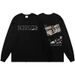 Black Shoulder Long Sleeved T-Shirt For Men In Spring Autumn Vintage American Print Hoodie With Round Neck And Bottom_viptrois.com