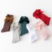 Children's Socks recommendation ins style velvet bow double needle draw baby baby princess stockings_viptrois.com