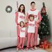 Christmas Red and white striped letter color matching Christmas family dress printed home dress pajamas_viptrois.com