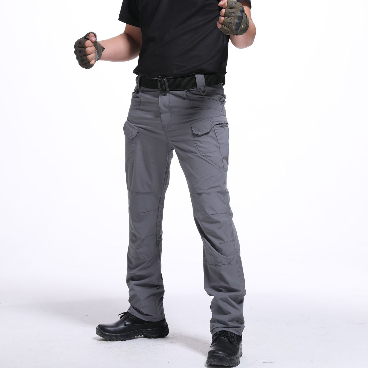Tactical Quick-Dry Cargo Pants – Stretch Nylon Joggers For Outdoor Cycling & Running (Khaki/Black/Grey/Green, Sizes S-5XL)_viptrois.com