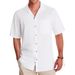 Hot Sale Men's Short Sleeved Shirt Beach Vacation Casual Men's Cotton And Linen Short Sleeved Top_viptrois.com