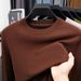 Worsted Knitted Long Sleeve Sweater Men's Thin Crew Neck Bottom Sweater Men's Clothing_viptrois.com