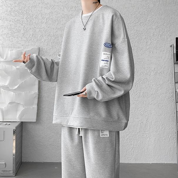 Waffle Casual Sportswear Men's Hoodie Explosive Street Fashion Brand Spring And Autumn Plus Size Straight Leg Sweatpants_viptrois.com