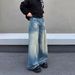 Men's Vintage Distressed Jeans – Relaxed Fit Straight-Leg Denim With Whisker & Crease Details (S-Xxxl, Mid-Rise, Cotton Blend, Streetwear)_viptrois.com