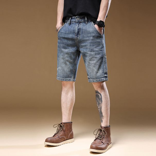 Men's Clothing Summer New Men's Trend Light Color Jeans Shorts Ripped Fashion Loose Shorts Men_viptrois.com