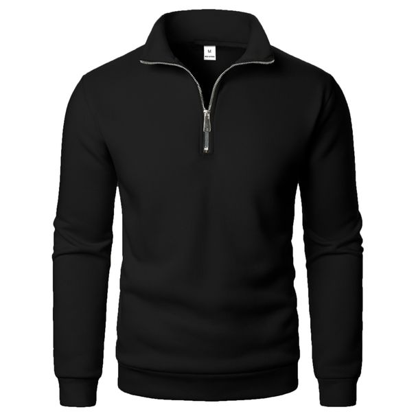 Men's Half Zip Stand Collar Sweatshirt - Casual Pullover Long Sleeve Top, Soft & Breathable, Loose Fit For Comfort_viptrois.com