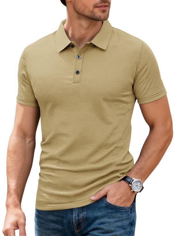 Men's Summer Cooling T-Shirt – Breathable Nylon Short Sleeve Polo, Moisture-Wicking & Uv Protection, Casual & Business Wear_viptrois.com