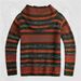 Loom Casual New European American Foreign Trade Autumn And Winter Men's Striped Long Sleeve Knitted Jacket Hooded Sweater Hot_viptrois.com