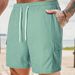 Men's Solid Color Corduroy Sports Pants Summer Lace Up Five Point Casual Shorts With Multi Pockets_viptrois.com