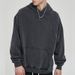 Men's Heavyweight Hooded Sweatshirt - Vintage Washed Pullover With Clean Street Style For Autumn & Winter_viptrois.com
