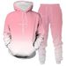 Loom Cross-Border Autumn Winter European American Foreign Trade New Style Set 3D Printed Hooded Pullover Men's Trendy_viptrois.com