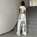 "Women's Stylish Jazz Sweatpants - Loose Fit Hip Hop Streetwear Straight Leg Joggers With Drawstring"_viptrois.com