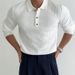 Men's Clothing Retro Slim Fit Polo Shirt Pit Striped Lapel Sweater Autumn And Winter Teenagers Long Sleeve_viptrois.com