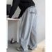 Men's Clothing Retro Machete Sweatpants Men's Autumn And Winter Cleanfit Light Gray Sports Pants Wide Leg Straight Casual Pants_viptrois.com