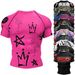 Men's Clothing New 3D Digital Printing Short Sleeved Sweat Wicking Quick Drying Breathable T Shirt Running Sports Leisure Fitness Tights_viptrois.com