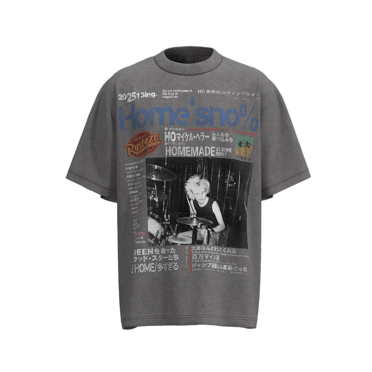 Men's Clothing Street Hip Hop Trendy Brand Washed Tee Culture Shirt Rock Print T Shirt Men_viptrois.com
