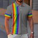 Men's Breathable Print Polo Shirt Short Sleeve Casual Knit Top for Everyday Style_viptrois.com