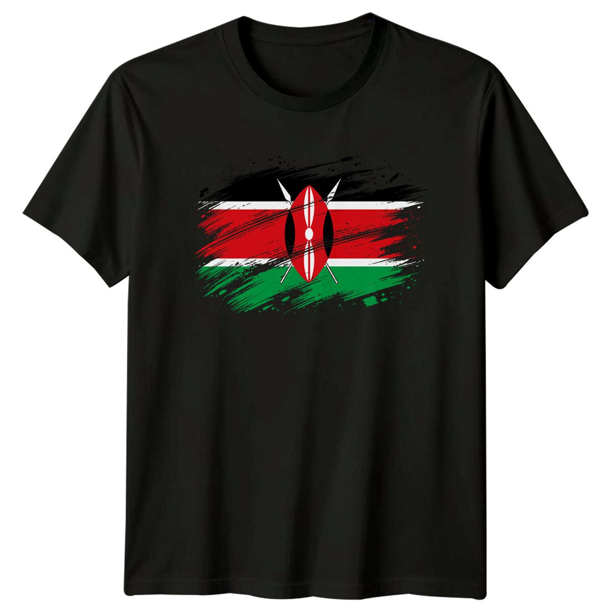 Kenya Flag Grunge Style Mens T-Shirt Mens Womens Tees Top Womens Tee Graphic Unisex Top_viptrois.com