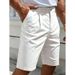 Men's Solid Color Casual Five-Point Pants Slim Fit Straight Leg Business Golf Sports Shorts Summer_viptrois.com